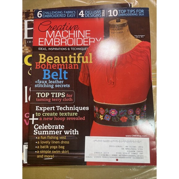 5 Bulk Creative Machine Embroidery Magazine Lot Of 5 Inspirations & Techniques - Picture 5 of 6